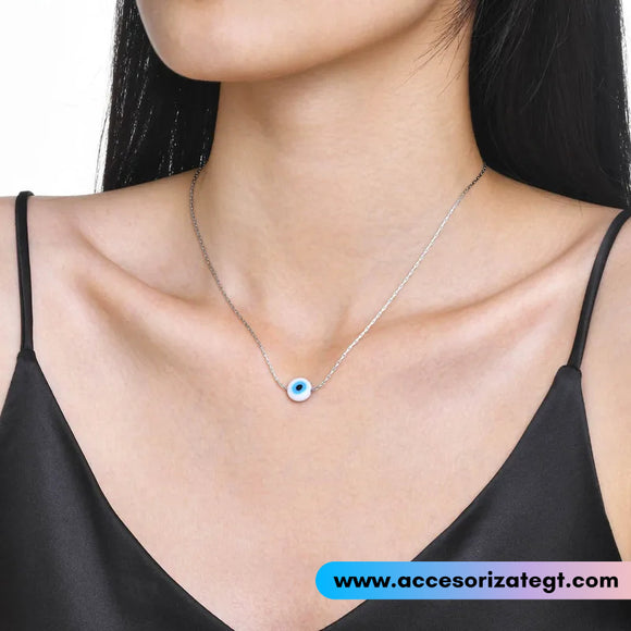Cadena de Acero con Dije de Ojo Turco [AC297]