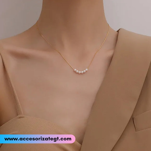 Cadena de Acero Decorada con Perlas [AC300]