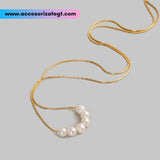 Cadena de Acero Decorada con Perlas [AC300]