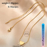 Cadena de Acero Dorada con Dije de Corazón [AC310]