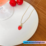 Cadena de Acero con Dije de Fresa [AC319]