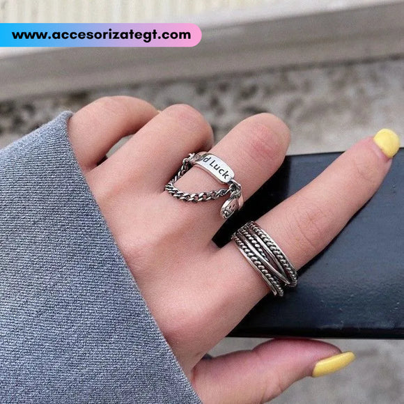 Set de Anillos con Carita Feliz [AN1097]