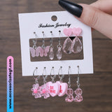 Set de Aretes Color Rosa [AR1577]