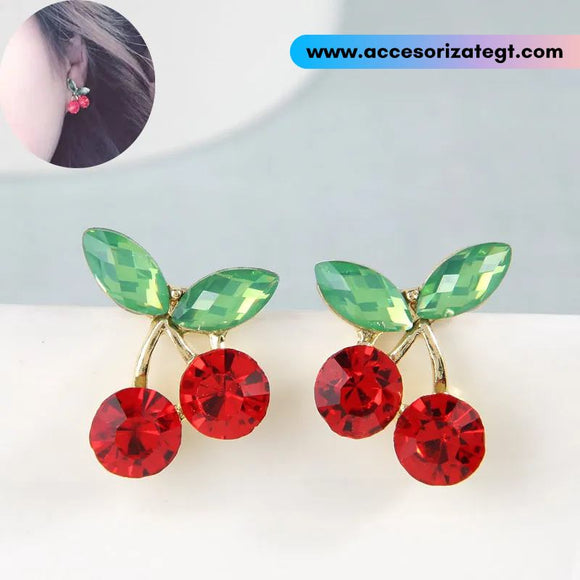 Aretes de Cerezas con Cristales [AR1644]