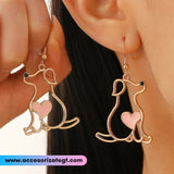 Aretes de Perritos Color Oro [AR1658]