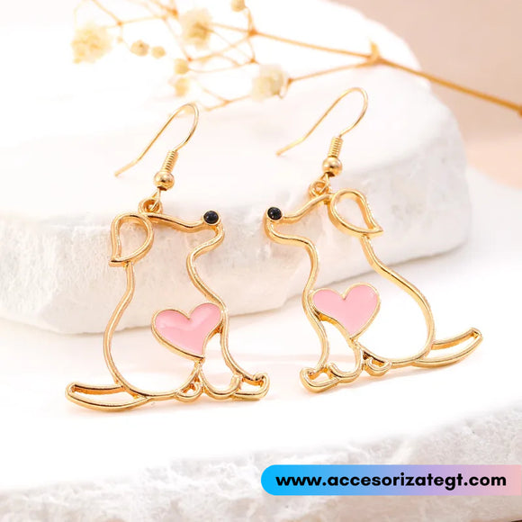 Aretes de Perritos Color Oro [AR1658]