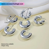 Set de Argollas Gruesas en Color Oro [AR1666]