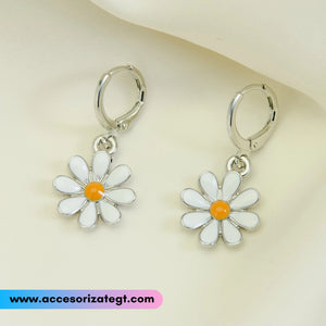 Aretes de Margaritas, Plata [AR1668]