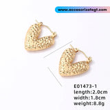 Aretes de Corazón con Acabado Martillado [AR1673]