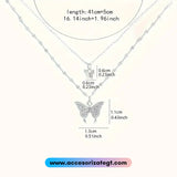 Cadena con Dijes de Mariposas, Plata [CD1187]