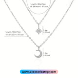 Cadena Doble con Dijes de Luna y Estrella [CD1314]