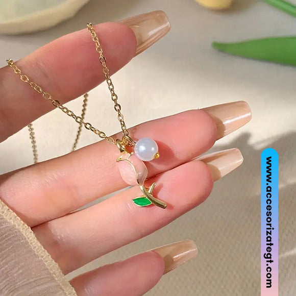 Cadena de Tulipán y Perla [CD1327]