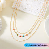 Set de Cadenas con Flores Multicolor [CD1335]