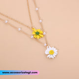 Cadena Multicapa con Dijes de Margaritas [CD1338]