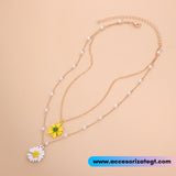 Cadena Multicapa con Dijes de Margaritas [CD1338]