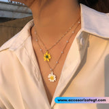 Cadena Multicapa con Dijes de Margaritas [CD1338]