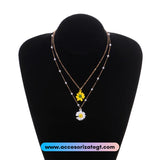 Cadena Multicapa con Dijes de Margaritas [CD1338]