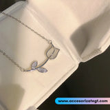 Cadena con Dije de Tulipán Color Plata [CD944e]