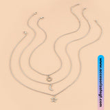 Set de Cadenas de Sol, Luna y Estrella [CN182]