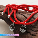 Set de Pulseras Magnéticas Montaña y Mar, Rojo [JP465]