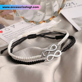 Set de Pulseras de Infinito en Blanco y Negro [JP754]