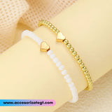 Set de Pulseras con Dije de Corazones [JP759]