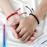 Set de Pulseras con Nudos Célticos, Rojo y Negro [JP764]