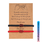Set de Pulseras con Nudos Célticos, Rojo y Negro [JP764]