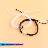 Set de Pulseras Tejidas de Sol y Luna [JP773]