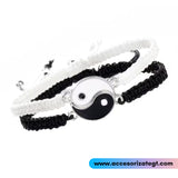Set de Pulseras Tejidas con Yin Yang [JP774]