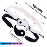 Set de Pulseras Tejidas con Yin Yang [JP774]