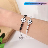 Set de Pulseras con Dije de Pelota de Futbol [JP776]