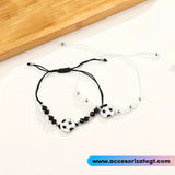 Set de Pulseras con Dije de Pelota de Futbol [JP776]