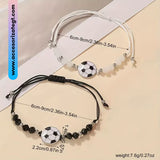 Set de Pulseras con Dije de Pelota de Futbol [JP776]