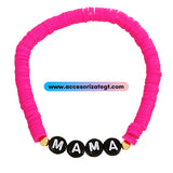 Pulseras de Silicón con la Palabra Mamá [P1145-7]