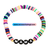 Pulseras de Silicón con la Palabra Mamá [P1145-7]