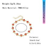 Pulsera con Cuentas de Corazones Rojos [P1208]