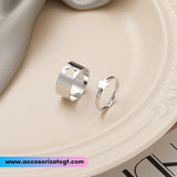 Dúo de Anillos de Estrellas, Plata [AN697]