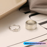 Dúo de Anillos de Serpientes, Plata [AN805]