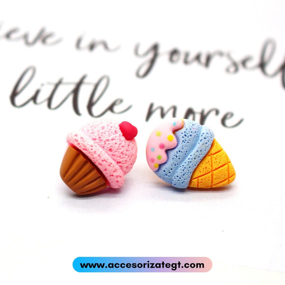 Aretes de Cupcake y Helado [AR1414]