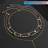 Set de Cadenas con Barra y Cristales Multicolor [CD1174]