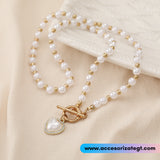 Collar de Perlas con Dije de Corazón [CD950]