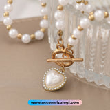 Collar de Perlas con Dije de Corazón [CD950]