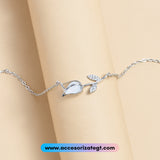 Cadena con Dije de Tulipán Color Plata [CD944e]