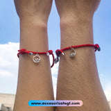 Set de Pulseras Magnéticas Montaña y Mar, Rojo [JP465]