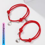 Set de Pulseras Magnéticas Montaña y Mar, Rojo [JP465]