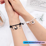 Set de Pulseras Mangnéticas de Astronautas, Blanco y Negro [JP544]