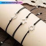 Set de Pulseras de Sol, Luna y Estrella [JP605e]