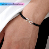 Pulsera Unisex Negra con Símbolo de Infinito [P1107]