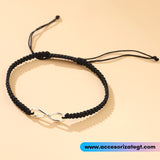 Pulsera Unisex Negra con Símbolo de Infinito [P1107]